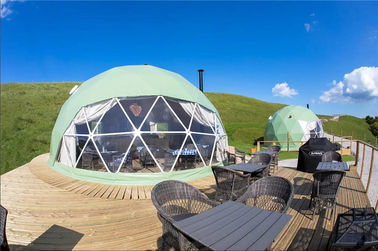Tente de luxe de dôme de Geo de camping, tente transparente de dôme 30 mètres carrés de Chambre de famille de tente d'hôtels