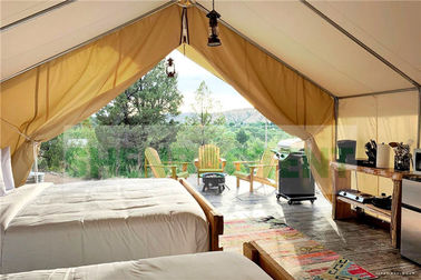 Tentes de luxe de cadre de tuyaux d'acier pour des stations de vacances Canvans pour la taille adaptée aux besoins du client par camping d'hôtel